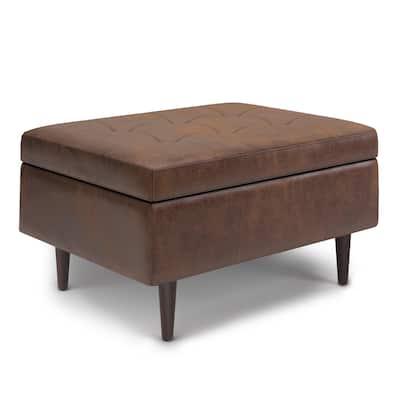 Mid Century Small Coffee Table Storage Ottoman
