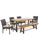 preview thumbnail 3 of 7, Betsys Outdoor 6-Piece Wood Dining Set by Christopher Knight Home