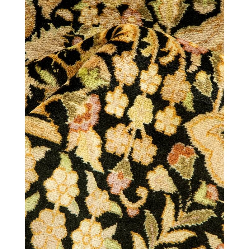 Overton Handknotted Wool Traditional Oriental Black Runner