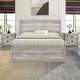 preview thumbnail 10 of 15, 3-Piece King Size Farmhouse Platform Bed Set - Includes Bed and 2 Nightstands, Rustic Brown Rustic White