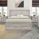 preview thumbnail 1 of 15, 3-Piece Queen Size Farmhouse Platform Bed Set - Includes Bed and 2 Nightstands, Rustic White Rustic White