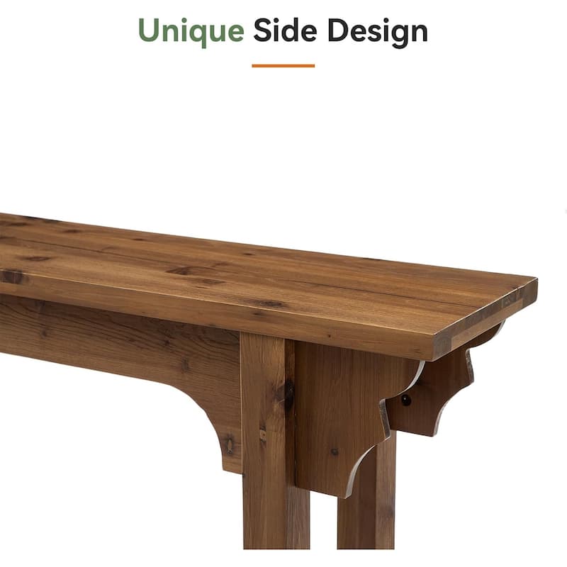 63" Solid Wood Console Table, Mid-Century Modern Entryway Table for Living Room, Entrance, Hallway, Foyer