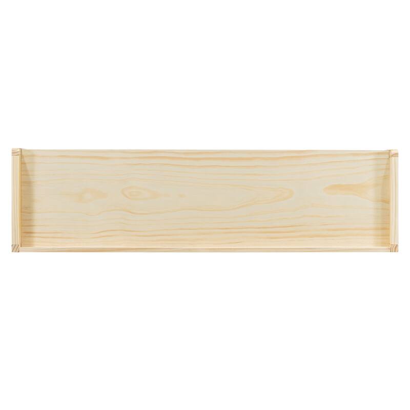 4 Doors Rattan Accent Storage Cabinet Buffet Cabinet, Solid Pine Legs
