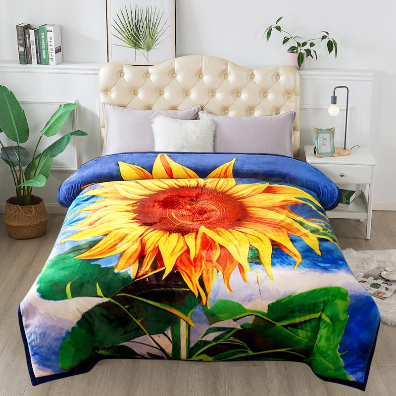 3 Ply Reversible Fleece Comforter for Winter 85"x93" 8lbs
