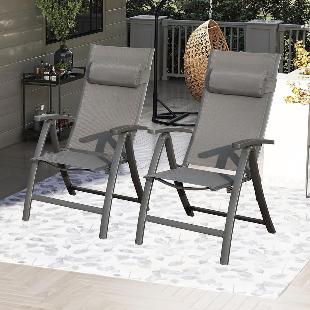 Patio Folding Chairs Set of 2
