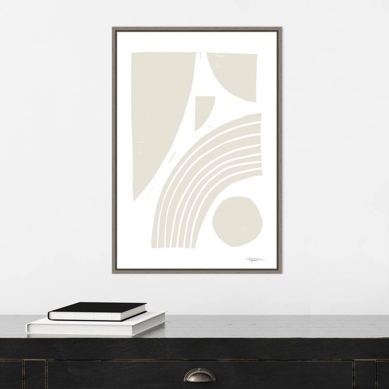 Reflecting Shapes Neutral by Statement Goods Canvas Art Framed - Sylvie Greywash