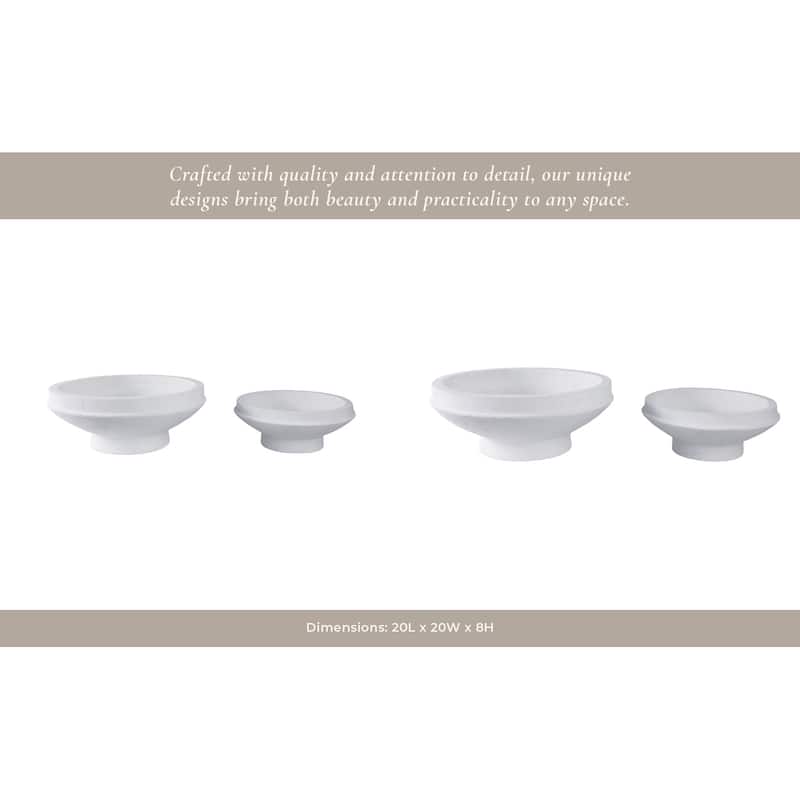 Pottery Planters Elevated Bowl Design Modern Appeal (Set of 2) - 20" x 20" x 8"