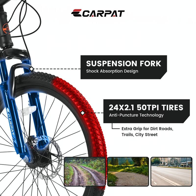 24 Inch Shimano 21 Speed Mountain Bicycle with Daul Disc Brakes