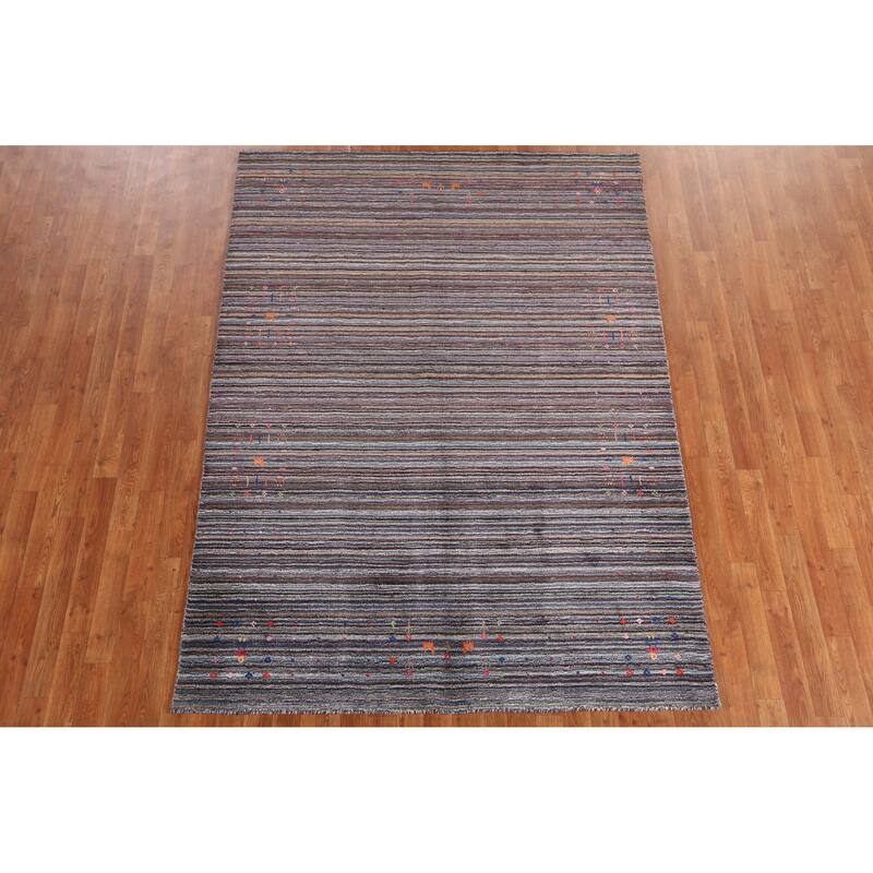 Hand Knotted Oriental 100% Wool Carpet Tribal Animal Pictorial Multi-Colored Gabbeh Area Rug - 7' 10'' X 5' 6''