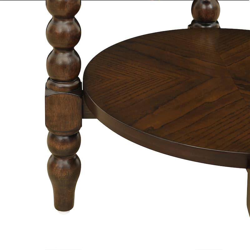 Martha Stewart Philippe Round Coffee Table with Shelf