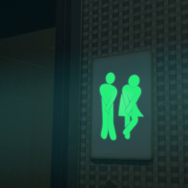 Walplus Peel and Stick Glow In The Dark Toilet Wall Sticker Home Room Decor