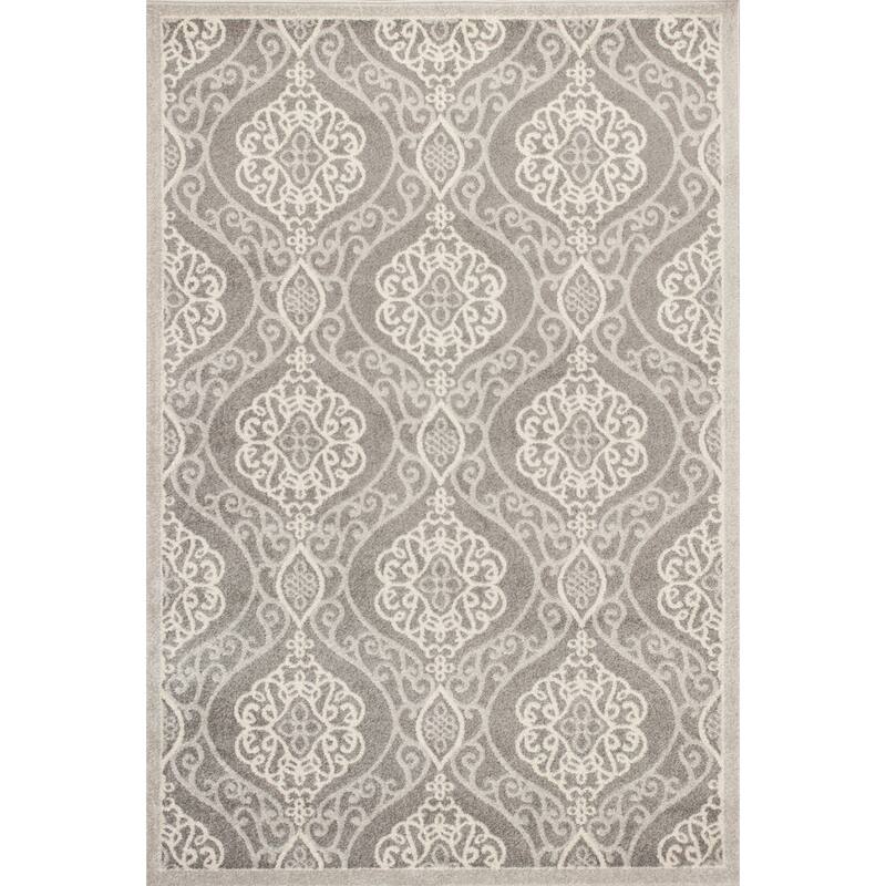 Domani Lesedi Traditional Mosaic Area Rug - 3'3" x 4'11" - Silver
