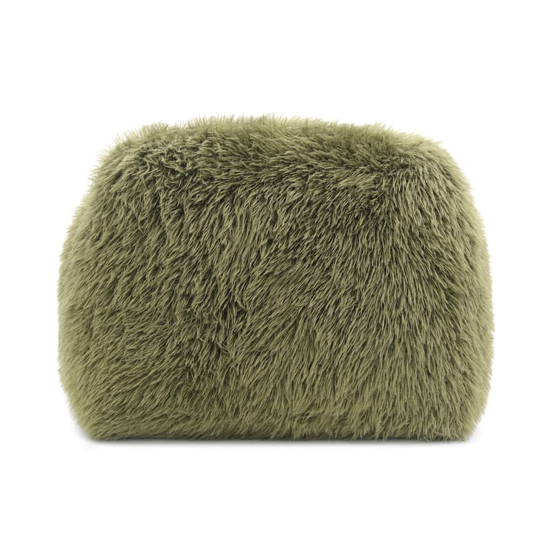 Furniture of America Cynra Modern 45-inch Faux Fur Swivel Arm Chair with Ball Pillow