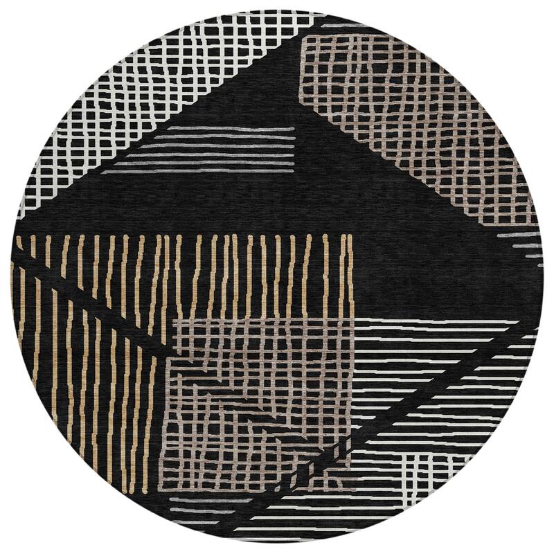 Machine Washable Indoor/ Outdoor Casual Contemporary Chantille Rug
