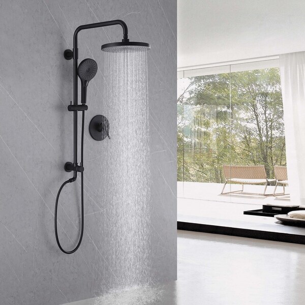 4 Way High Pressure 10 Rain Shower Head Black With Adjustable Handheld Shower Head On Sale Bed Bath Beyond 34705142