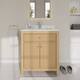 Option Tanned Oak / Giotto Quartz Top / Brushed Nickel