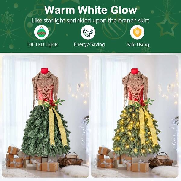 5ft Pre-Lit Dress Form Christmas Tree Artificial Xmas Tree Decoration - Bed  Bath & Beyond - 42279834