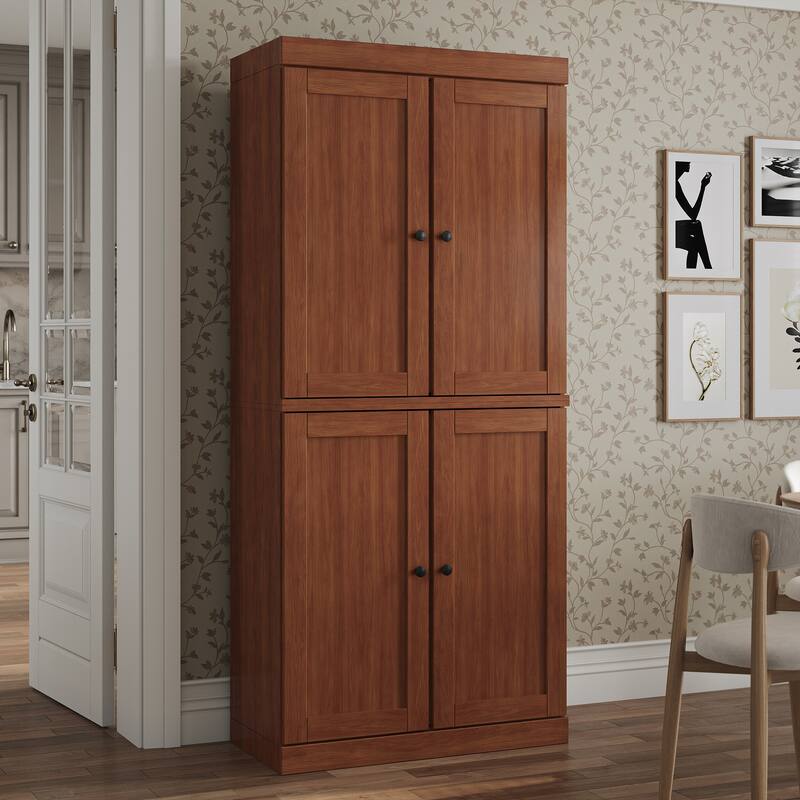 Palace Imports 100% Solid Wood Pantry Cabinet, Shaker Doors, 2 Drawers, Adjustable Shelves, 32" Wide, 71.5" Tall