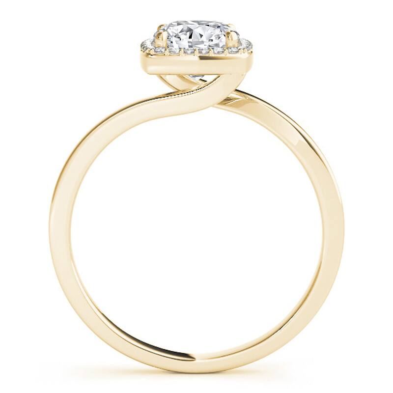 Auriya 14k Yellow Gold Lab Grown Cushion Diamond Halo Engagement Ring 0.50 to 5.00 ct. tw. (F-G VS)