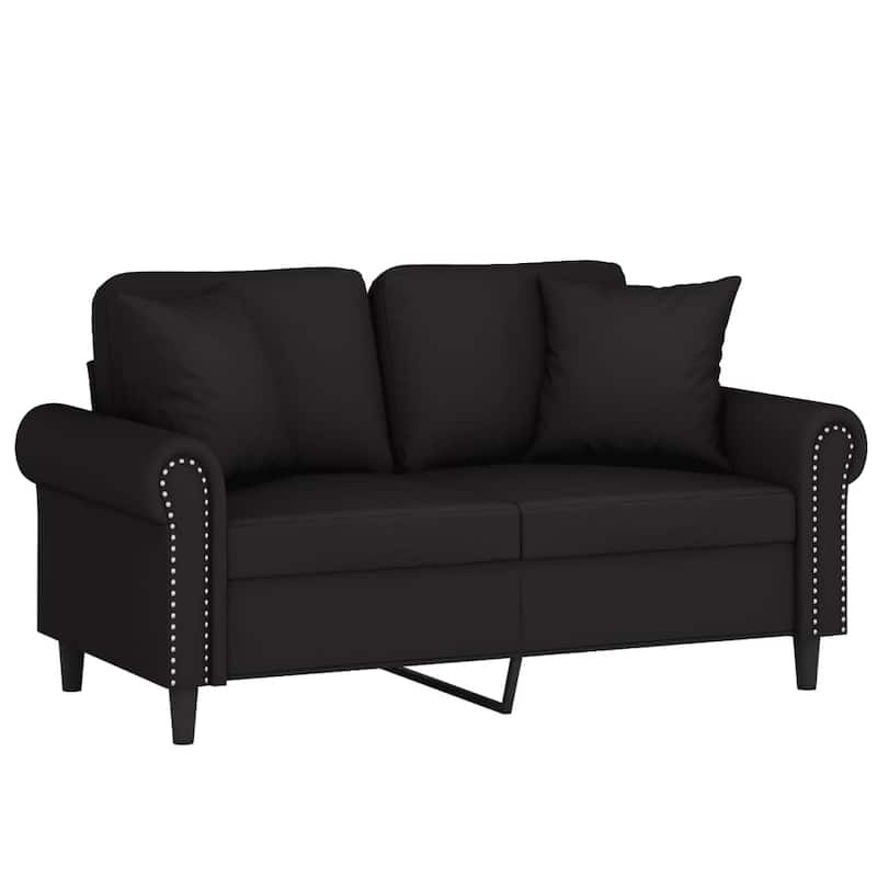 vidaXL 2-seater Sofa Black Velvet (100% polyester), Metal, Textilene - 59.8 x 59.8 x 31.5 in