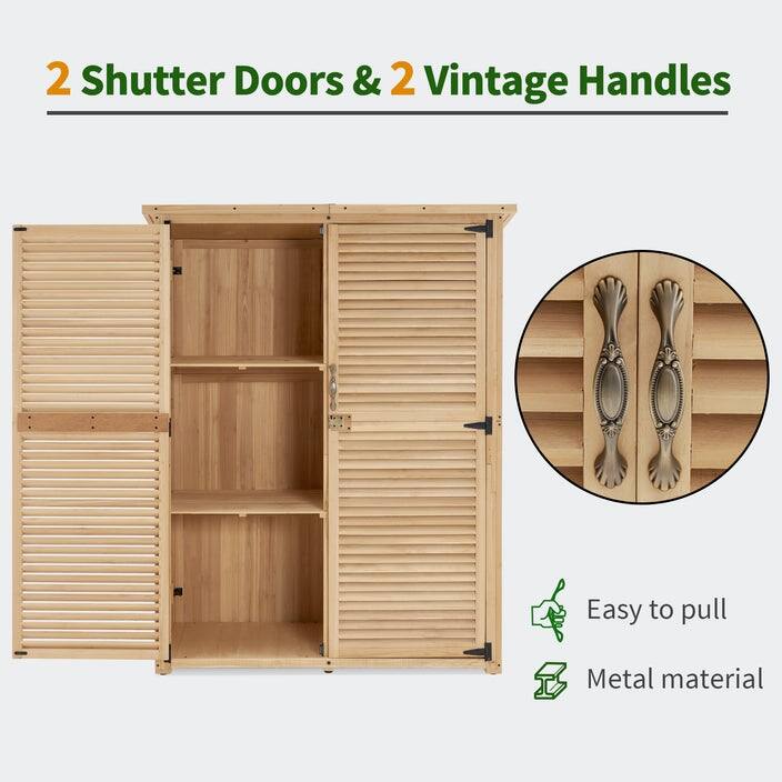MCombo Outdoor Storage Cabinet Shed, Shuttered Doors with Lock, Wooden 0709 / 0808 / 1900