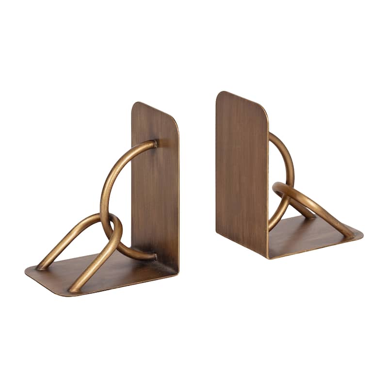 Kate and Laurel Chenery Metal Bookends - 2 piece - Gold