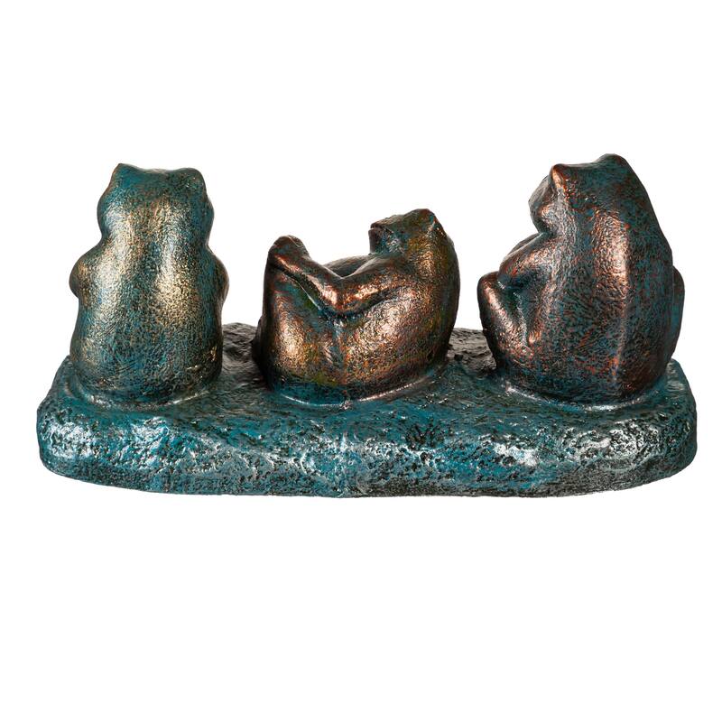 15 in. Glass Reinforced Cement Statuary, 3 Frogs
