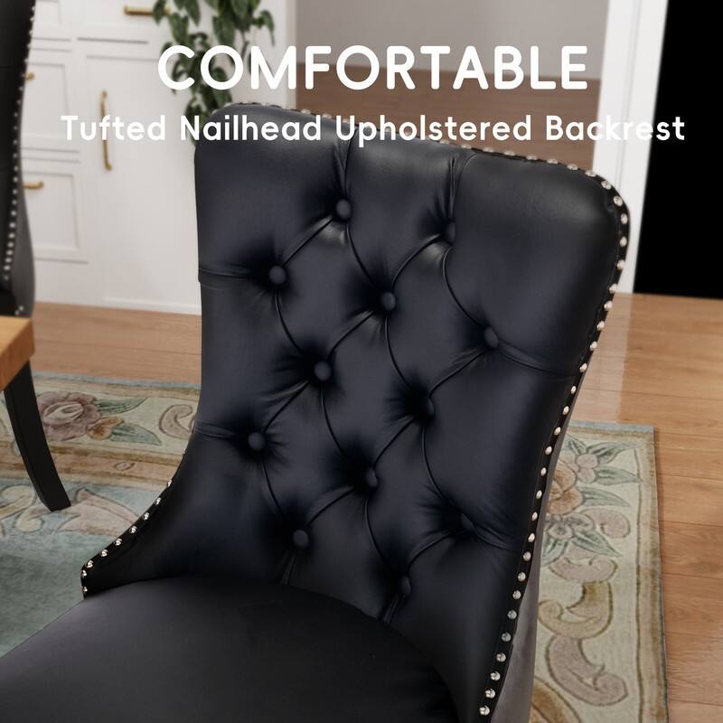 Tufted Naliheads Solid Wood Upholstered Dining Chairs Set of 8