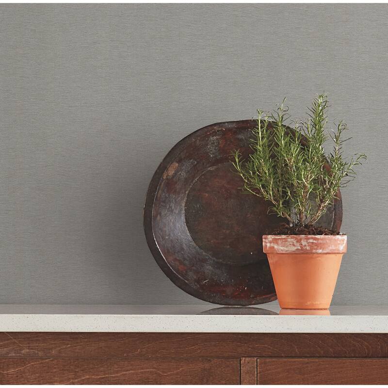 Warner Gathered Pewter Textured Wallpaper