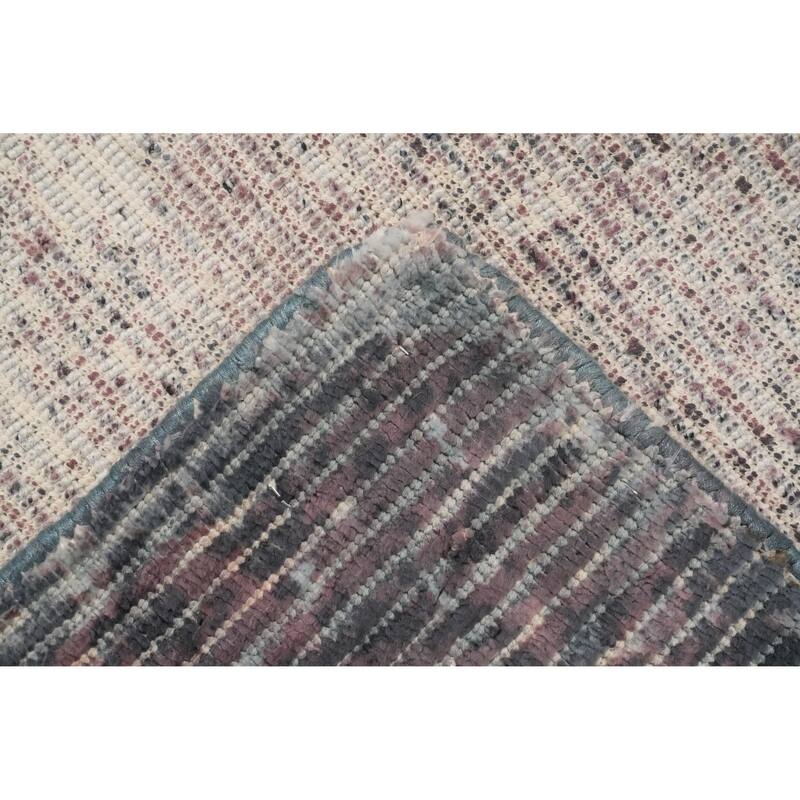 Hand Knotted Oriental Viscose Silk Carpet Modern All-Over Multi-Colored Abstract Area Rug - 8' 1'' X 5' 1''