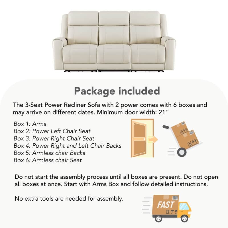 Spruce & Spring Leo Power Wall Hugger Reclining Sofa with Multi-Function Console