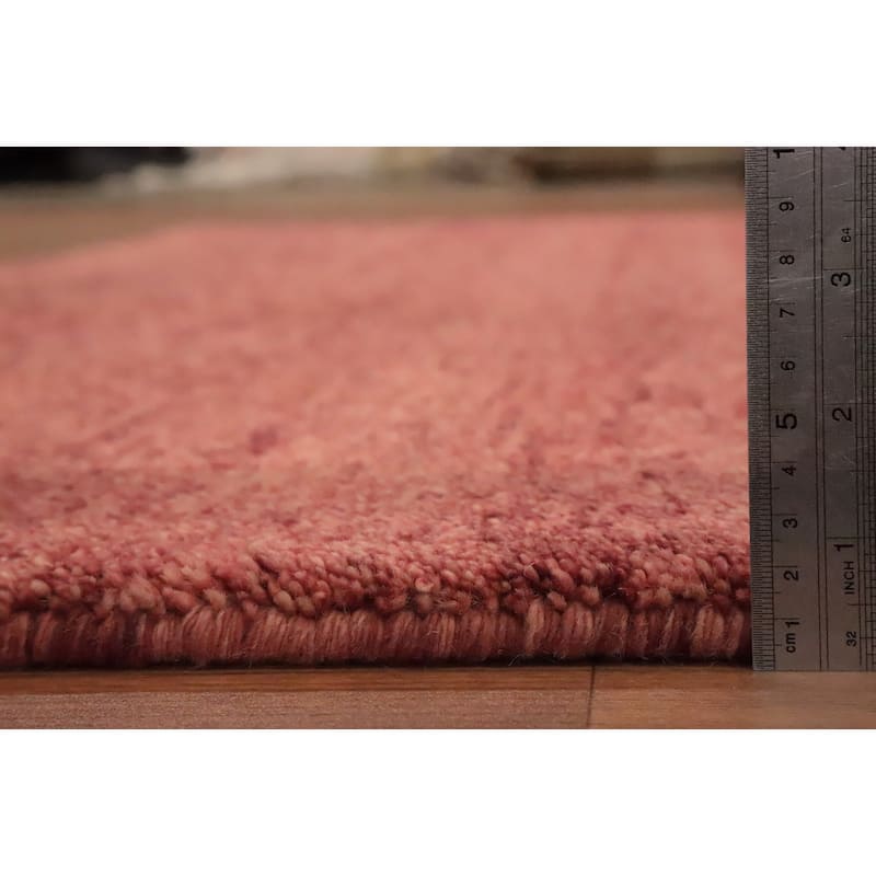 Hand Knotted Oriental 100% Wool Carpet Modern Solid Oranges & Rust Gabbeh Area Rug - 7' 11'' X 5' 6''