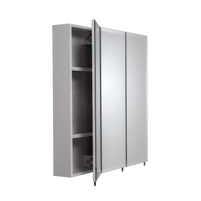 Croydex Acadia Bathroom Storage 3 Large Door Medicine Cabinet, 34W x 36H