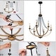 preview thumbnail 9 of 8, Mid-century Modern 6-Light Empire Crystal Beaded Chandelier Black Gold French Country Boho/ Coastal Dining Room Lighting