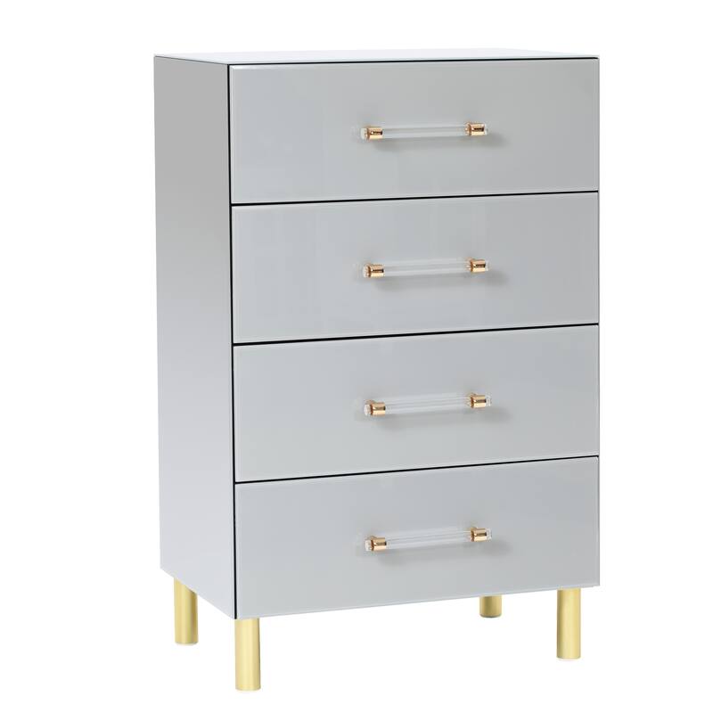 Modern Light Gray 37.3" Tall 4-Drawer Chest