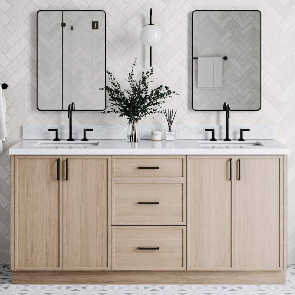 Ariel K73DCWRVO Kelly 73" Free Standing Double Basin Vanity Set with