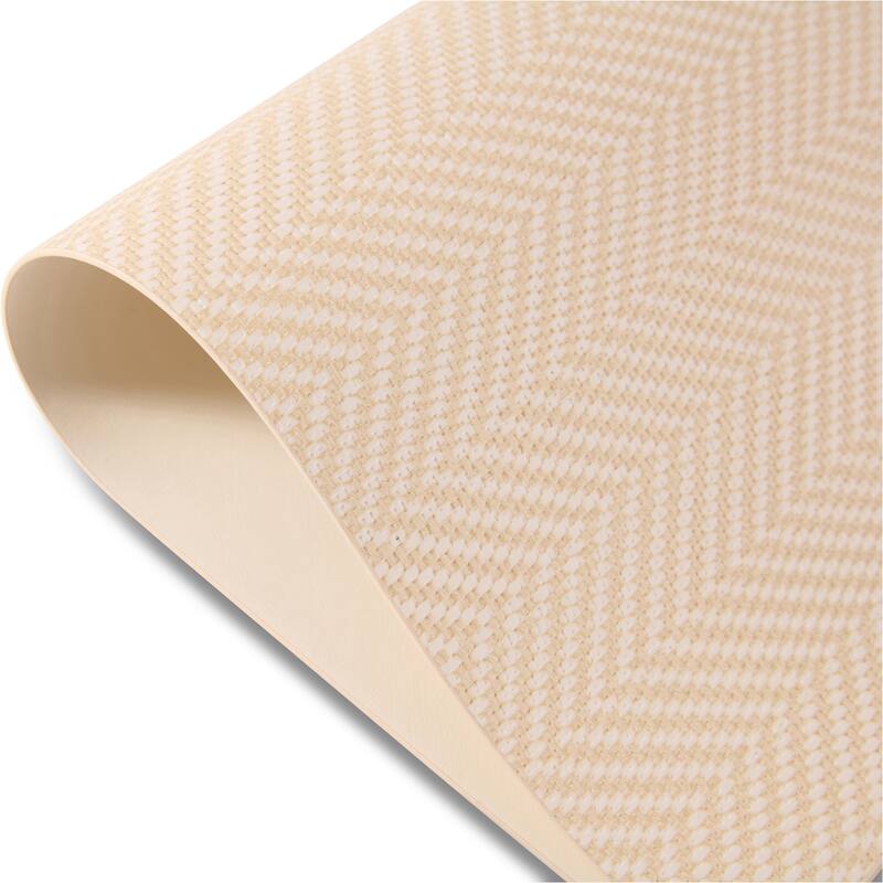 Dainty Home Chevron Premium Vegan Leather Reversible 2 Pattern Rectangular Placemat Set Of 4