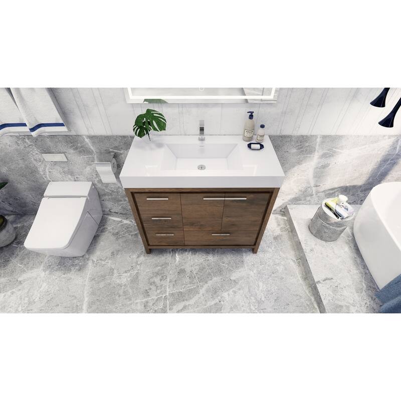 Dove 42'' Freestanding Vanity with Reinforced Acrylic Sink
