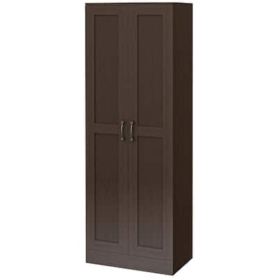 69" Tall Storage Cabinet with Movable Storage Shelves, Modern Style Pantry Cupboard Cabinet with Soft Close Doors, Coffee