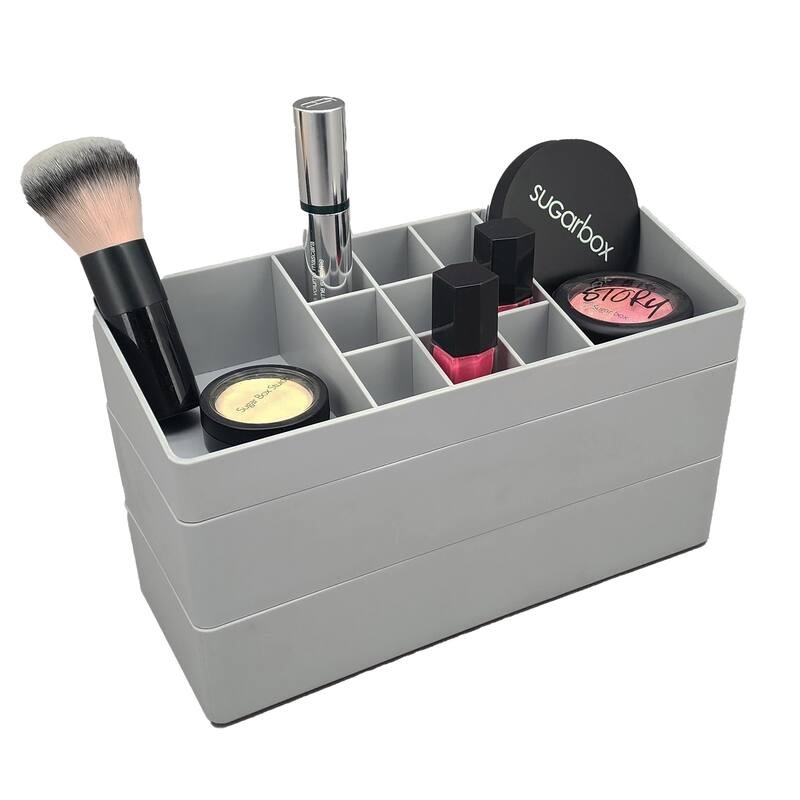 Deluxe Makeup/Cosmetic/Jewelry Organizer - Stacking Divided Tray Organization