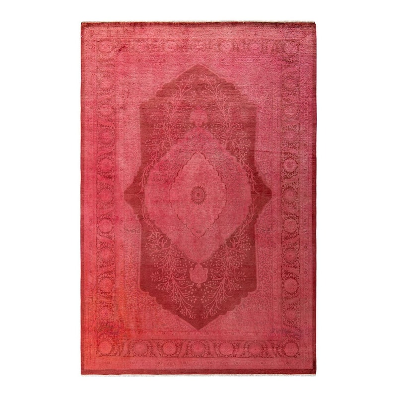 Fine Vibrance, One-of-a-Kind Hand-Knotted Area Rug - Pink, 6' 3" x 9' 3" - 6' 3" x 9' 3"