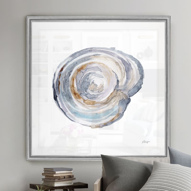 Watercolor Tree Ring III -Black Framed Print