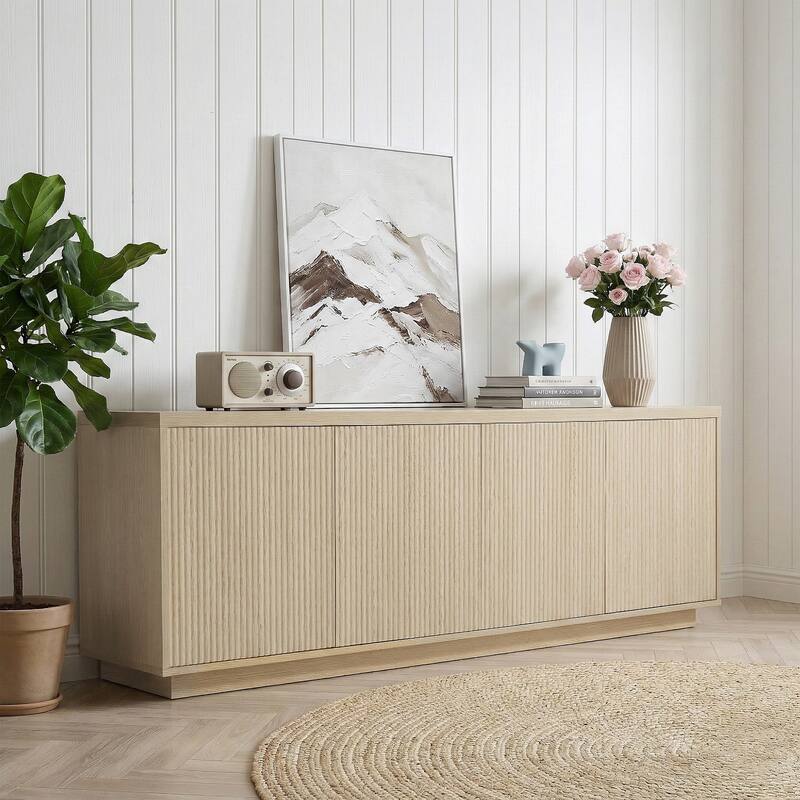 Mid-Century Modern 4-Door Storage Sideboard Cabinet