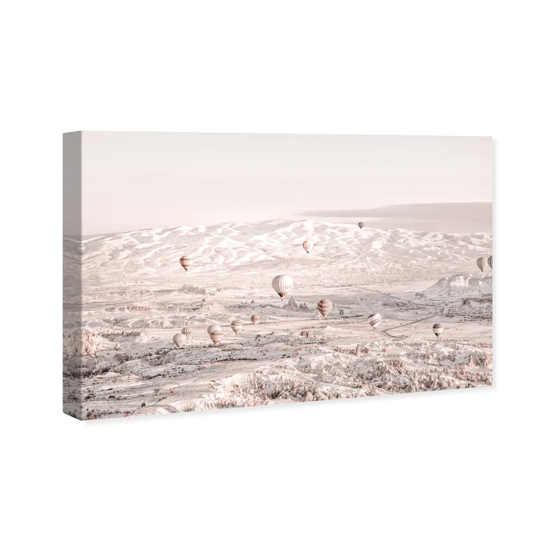 Wynwood Studio Canvas Transportation Balloons Winter Tones White and Light Gray Modern & Contemporary Wall Art Canvas Print