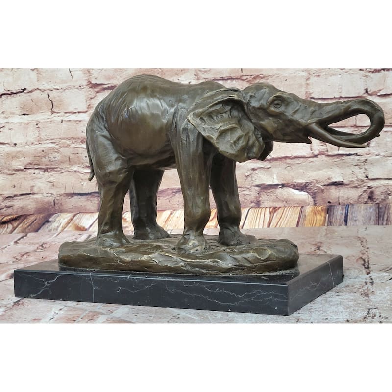 Milo Elephant Bronze Sculpture – Stunning African Wildlife Art On Marble Base