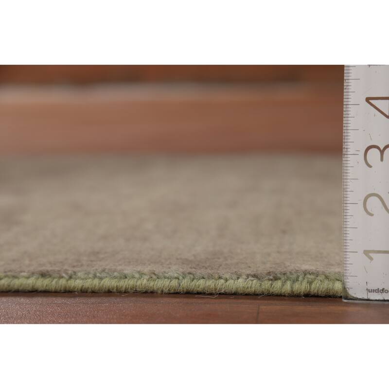 Green & Beige Gabbeh Modern Foyer Rug Handmade Wool Carpet - 2'8"x 4'1"