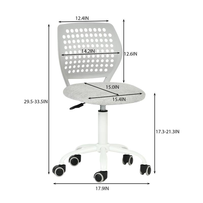 Homy Casa Adjustable Kids' Swivel Chair with Wheels, Study Desk Chair