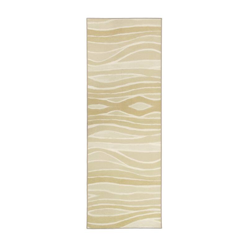 My Magic Carpet Machine Washable Rug Waves Natural