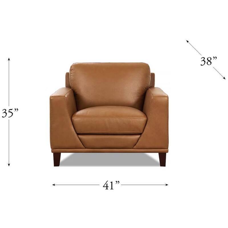 Hydeline Soma Top Grain Leather Chair With Feather, Memory Foam and Springs