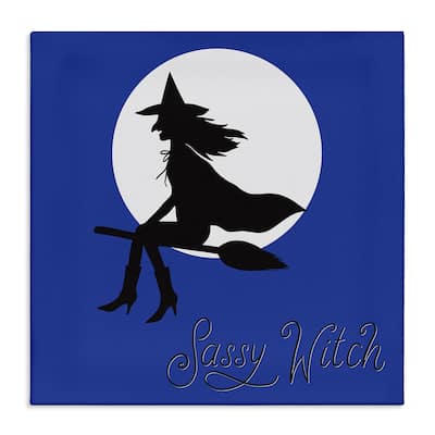 Stupell Sassy Witch & Full Moon Canvas Wall Art Design By Sazerelli Designs